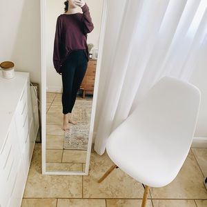 Athleta | crewneck tunic maroon fuzzy oversized sweater